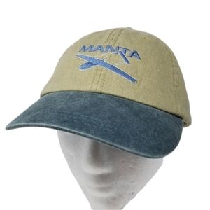 Manta Strap Back Adams Embroidered Plane Baseball Cap Hat Two Tone Olive Green